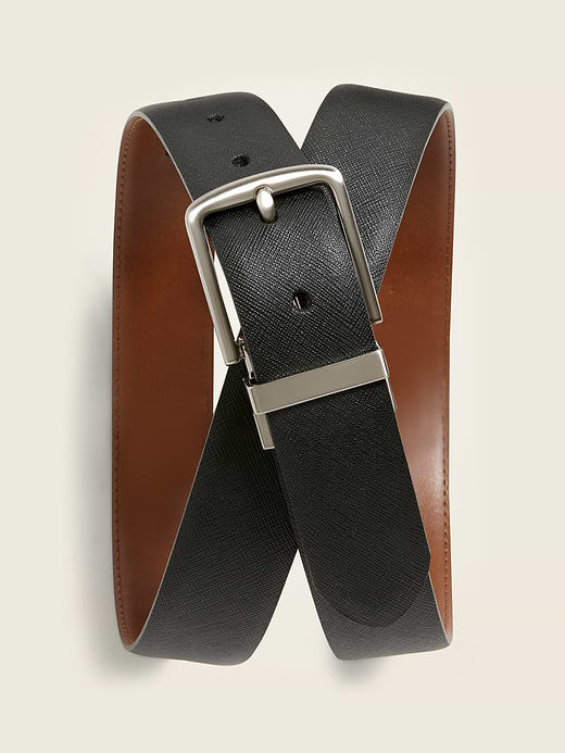 Faux-Leather Reversible Belt - Black Jack