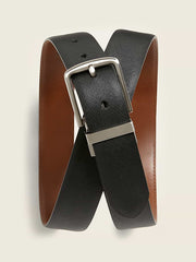 Faux-Leather Reversible Belt - Black Jack