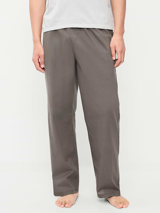 Elastic-Waist Poplin Pajama Pant - Stainless Steel