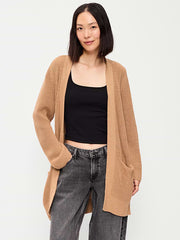Longline Open-Front Wrap - Heather Camel