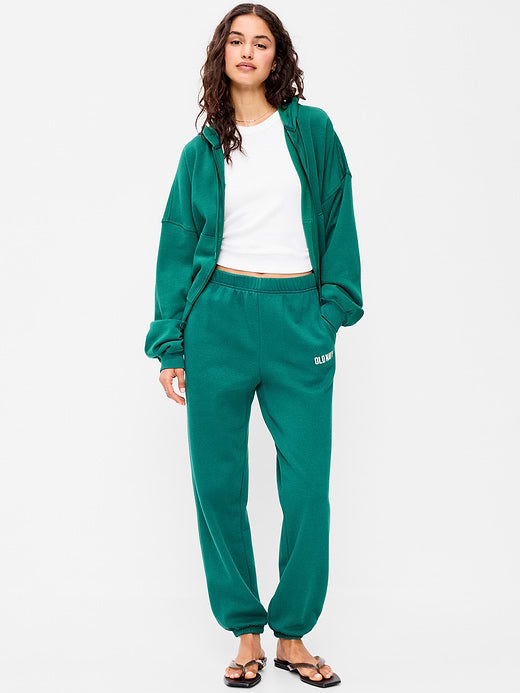 High-Waisted Cinched-Ankle Sweatpants - Deep Lagoon
