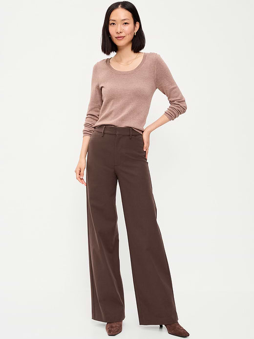 High-Waisted Pixie Super Wide-Leg Pants - Black Coffee