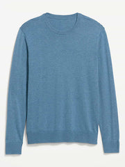 Washed Crew-Neck Sweater - Medium Blue Heather