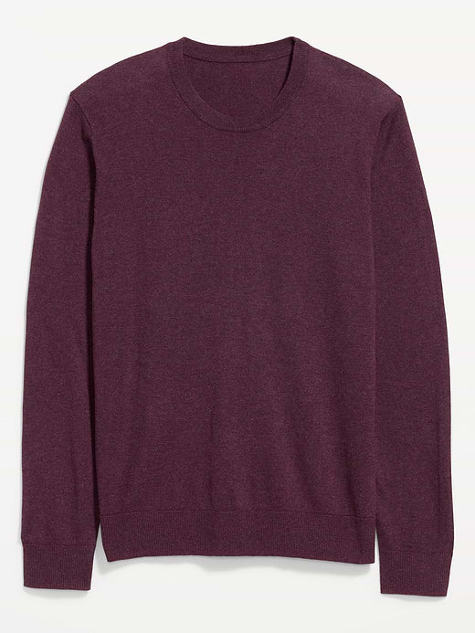 Washed Crew-Neck Sweater - Antique Burgundy