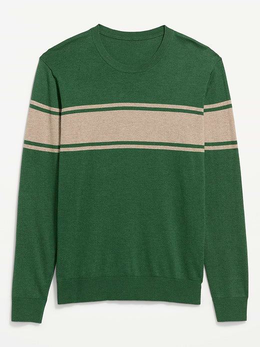 Crew-Neck Sweater - Green Stripe