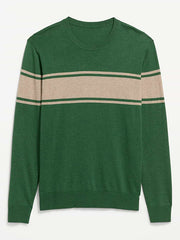 Crew-Neck Sweater - Green Stripe