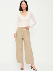 Mid-Rise Barrel-Leg Utility Pants - Teakwood