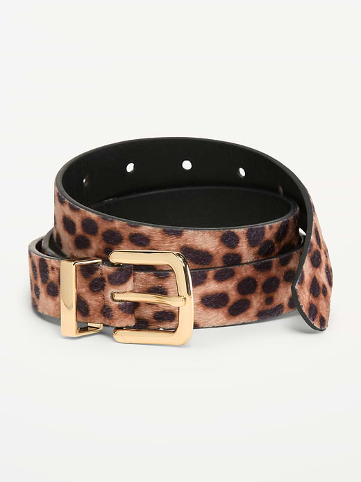 Classic Pony Hair Belt - Brown Leopard
