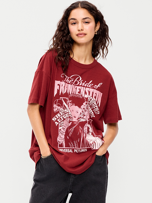 Bride of Frankenstein™ Oversized Tunic T-Shirt - Goji Berry