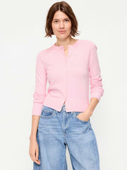 SoSoft Cropped Crew-Neck Cardigan - Blush On You
