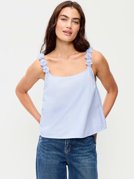 Rosette-Strap Tank Top - Float Your Boat