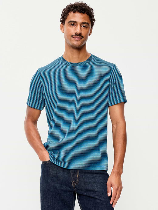 Crew-Neck Striped T-Shirt - Bermuda Blue Stripe