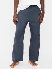 Elastic-Waist Poplin Pajama Pant - Dusk Navy