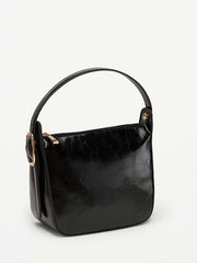 Faux-Leather Convertible Bracelet Bag - Black Jack