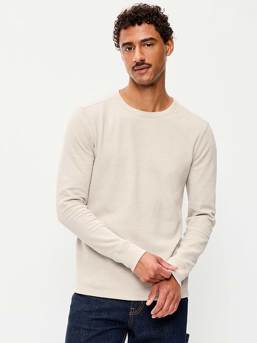 Crew-Neck Waffle T-Shirt - Oatmeal