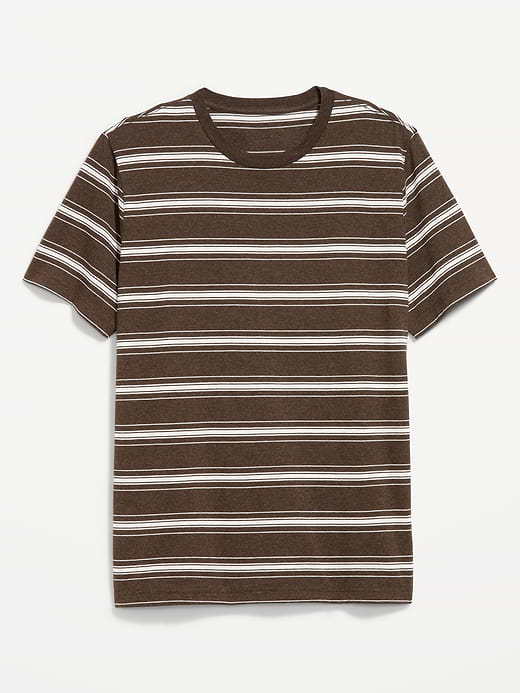 Crew-Neck Striped T-Shirt - Bold Brown Stripe