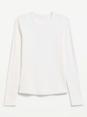 Snug Long-Sleeve Ribbed T-Shirt - White Lilies