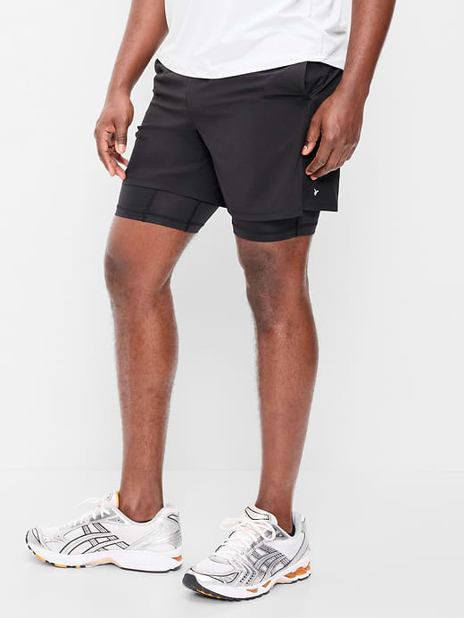 2-In-1 Performance Run Shorts -- 5-inch inseam - Black Jack