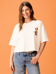Old Navy x Disney Minnie Mouse Boxy Cropped T-Shirt for Women - Pumpkin