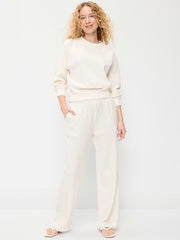 High-Waisted SoComfy Wide-Leg Sweatpants - Sea Salt