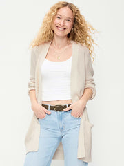 Longline Open-Front Wrap - Howlite