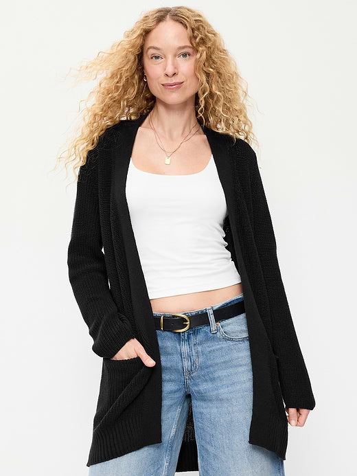 Longline Open-Front Wrap - Black Jack