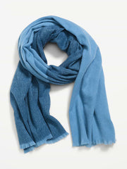 Flannel Printed Scarf - Blue Colorblock
