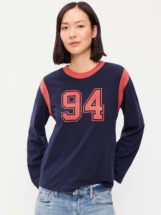 EveryWear Long-Sleeve Graphic T-Shirt - In the Navy