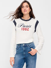 EveryWear Long-Sleeve Graphic T-Shirt - Sea Salt