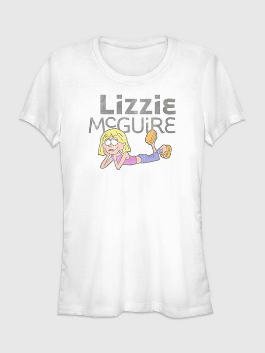 Lizzy McGuire Toon Logo Short Sleeve Graphic T-Shirt - White