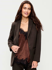 Classic Double-Weave Blazer - Black Coffee