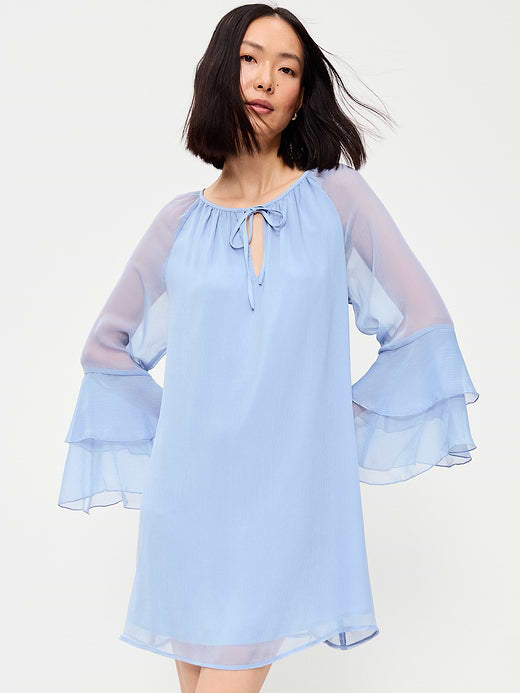 Bell-Sleeve Boho Mini Dress - Shady Lane
