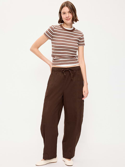 Mid-Rise Barrel-Leg Utility Pants - Earthen