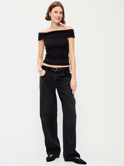 Low-Rise Loose Jeans - Autumn Night