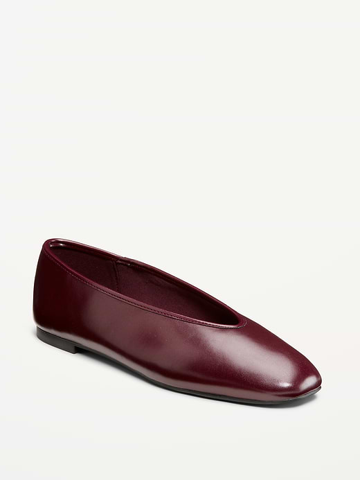 V-Cut Ballet Flats - Autumn Burgundy