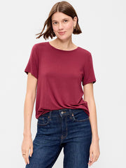 Luxe Crew-Neck T-Shirt - Red Velvet
