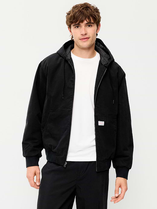 Oversized Canvas Hoodie - Black Jack