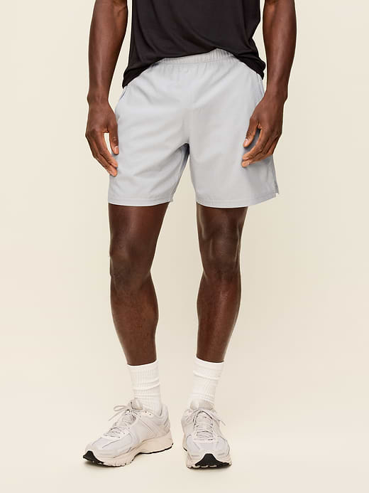StretchTech Woven Workout Shorts -- 7-inch inseam - Cloud Cover
