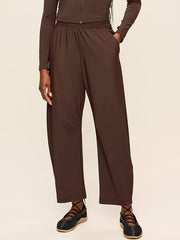 High-Waisted SleekTech Barrel Ankle Pants - Coffee Bl