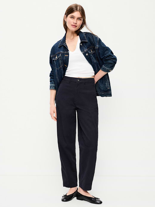 High-Waisted OGC Chino Tapered Straight Pants - Navy Captain