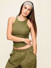 CloudLite High-Neck Racerback Tank Top - Hearthwood