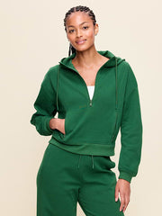 Dynamic Fleece Half-Zip Hoodie Sweatshirt - Field Of Greens