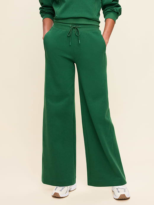 Extra High-Waisted Dynamic Fleece Wide-Leg Sweatpants - Field Of Greens