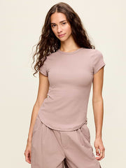 CloudLite Crew-Neck Ribbed T-Shirt - Mocha