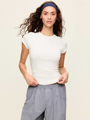 CloudLite Crew-Neck Ribbed T-Shirt - Magnolia