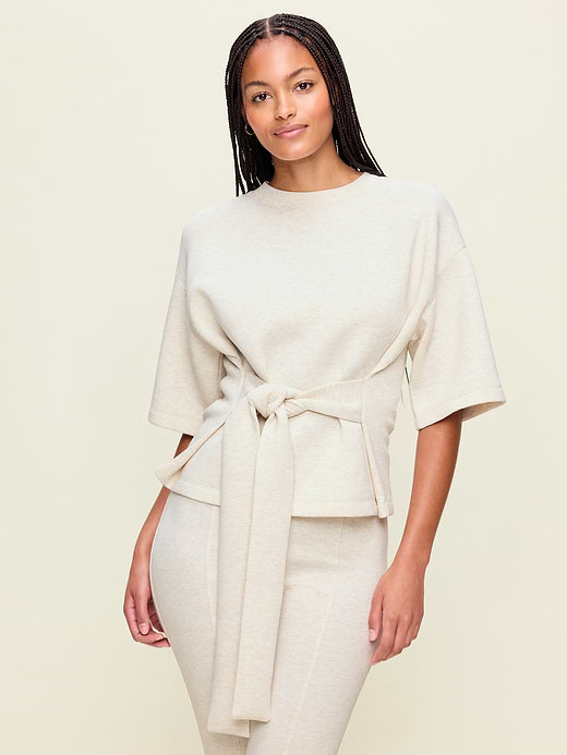 Bounce Fleece Wrap Top - Oatmeal Heather