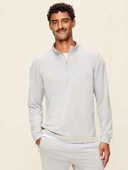 Recharge Knit Quarter-Zip Pullover - Light Gray Heather