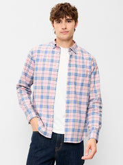 Classic Fit Everyday Oxford Shirt - Pink Plaid