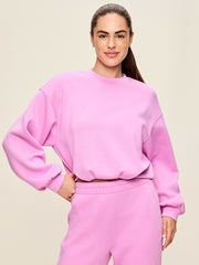 Bounce Fleece Bubble-Hem Sweatshirt - Orchid