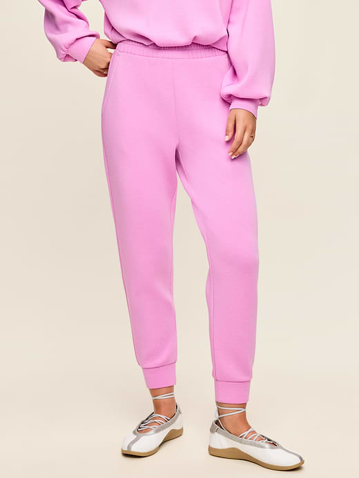 High-Waisted Bounce Fleece Jogger Sweatpants - Orchid